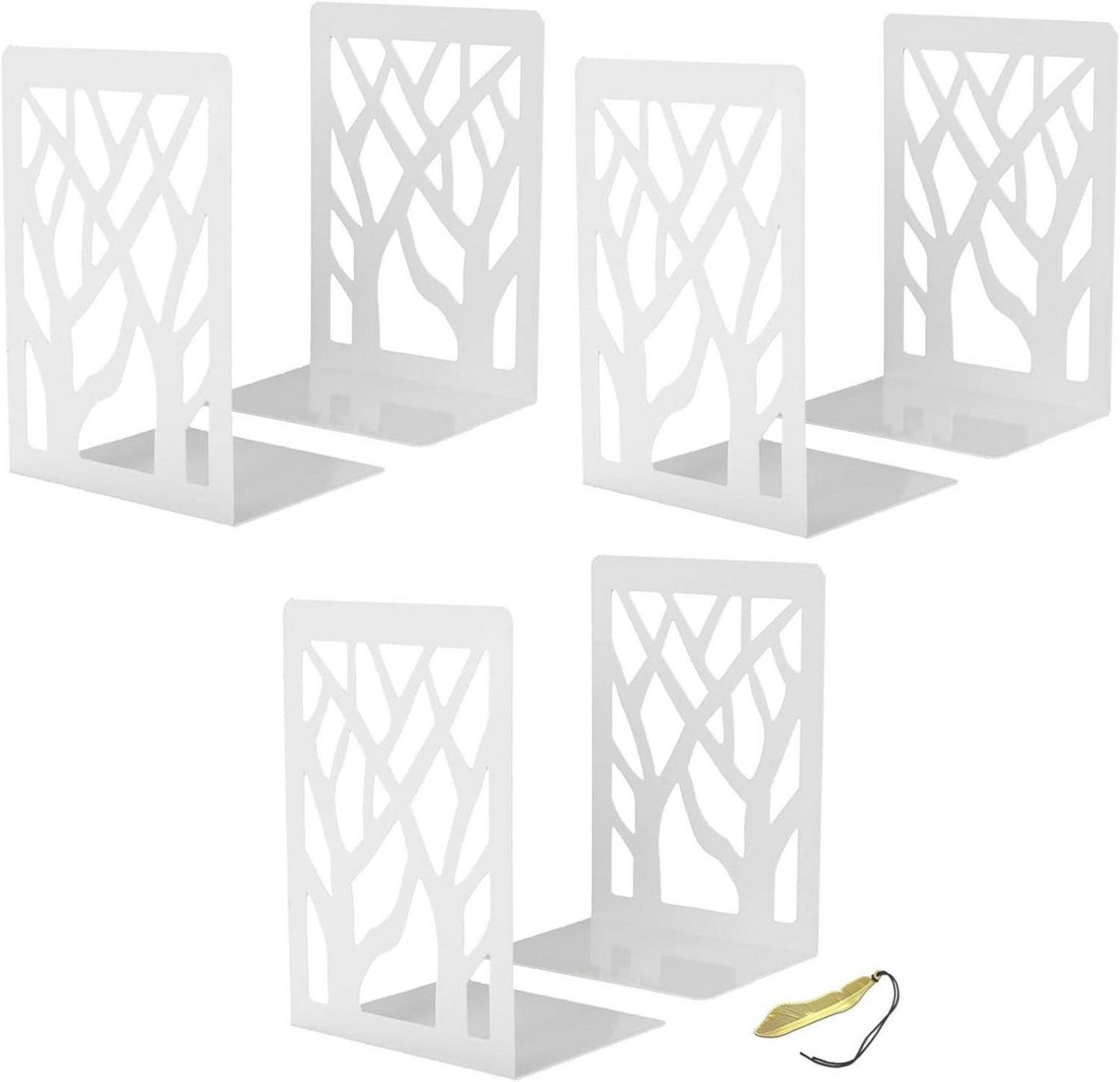 LuxusKollektion Buchstütze Moderne Metall Buchstützen Weiß 3 Paar für Regal DVDs Bücher 12x9x16cm LuxusKollektion Buchstütze Moderne Metall Buchstützen Weiß 3 Paar für Regal DVDs Bücher 12x9x16cm von LuxusKollektion