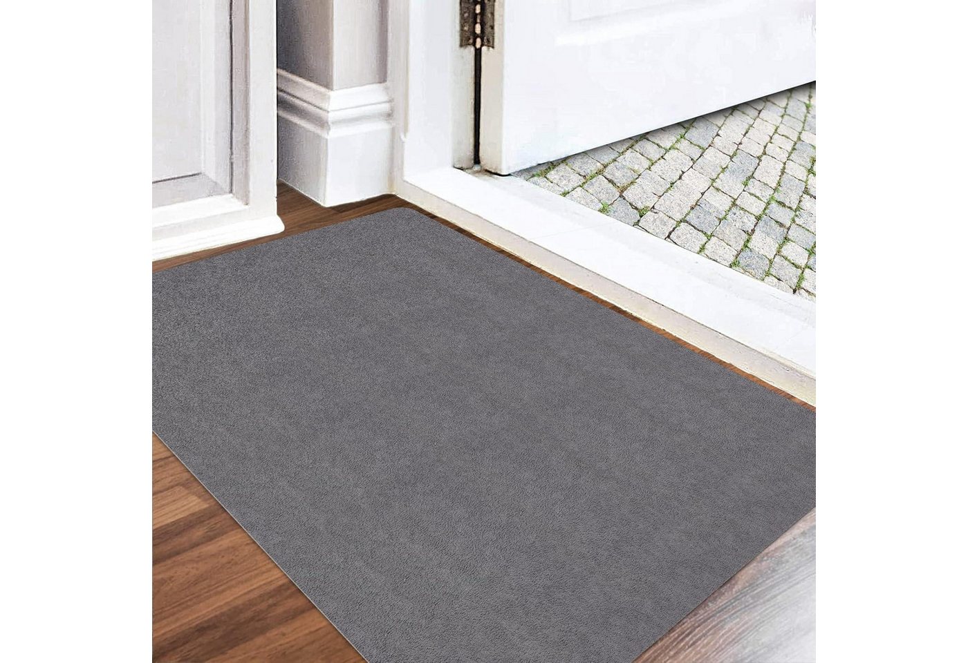 LuxusKollektion Büro-Set Fußmatte Schmutzfangmatte Türmatte Hellgrau 80 x 120 cm Rechteckig von LuxusKollektion