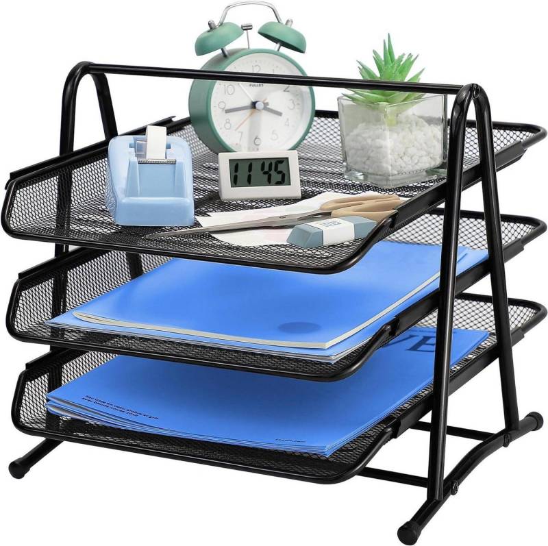 LuxusKollektion Büro-Set Schiebe-Briefablage Aktenablage Schreibtisch Papierablage Organizer A4 von LuxusKollektion