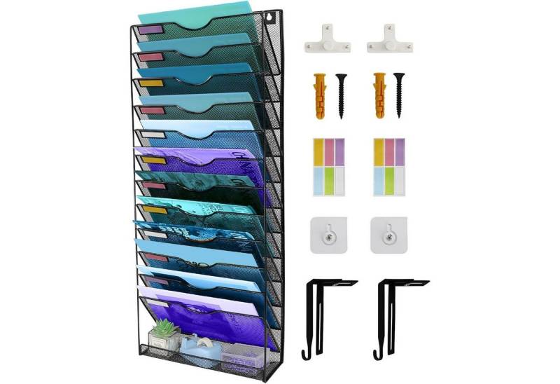 LuxusKollektion Büro-Set Zeitschriftensammler 13 Ebenen Wandmontage Mesh A4 Büro 13 Niveaux von LuxusKollektion