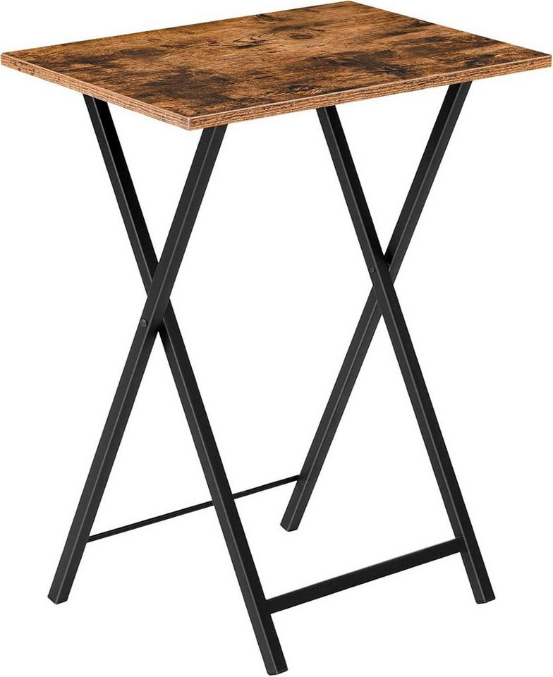 LuxusKollektion Büromöbel-Set Beistelltisch Klappbar Tablett Tisch Industriestil Dunkelbraun-Schwarz von LuxusKollektion