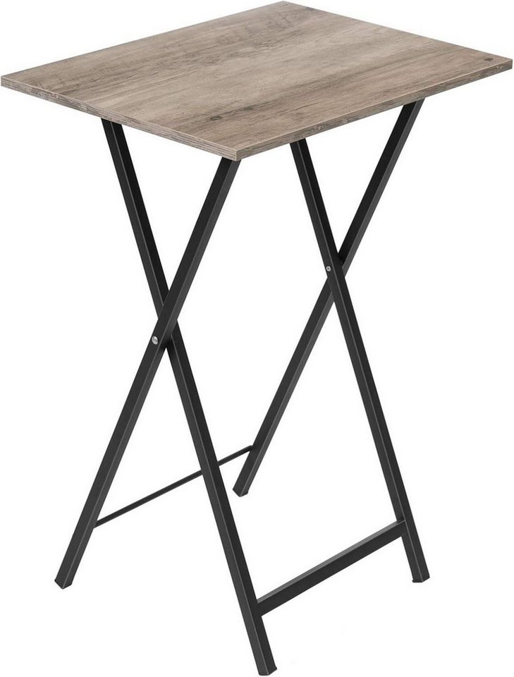 LuxusKollektion Büromöbel-Set Beistelltisch Klappbar Tablett Tisch Industriestil Greige-Schwarz von LuxusKollektion