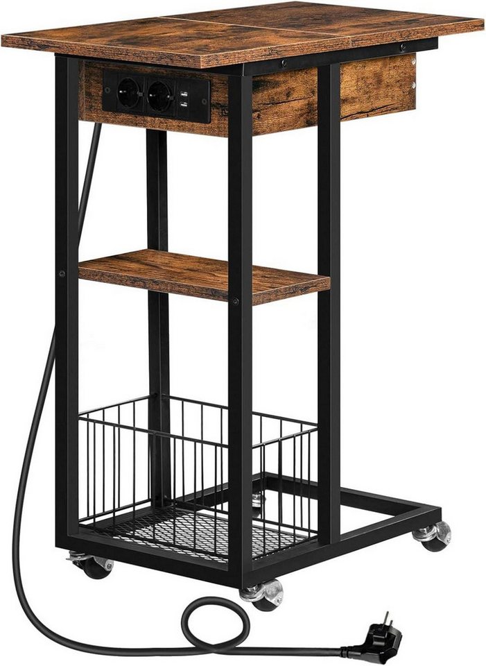 LuxusKollektion Büromöbel-Set Beistelltisch Ladestation C-Form Sofatisch Räder Ablagefläche von LuxusKollektion