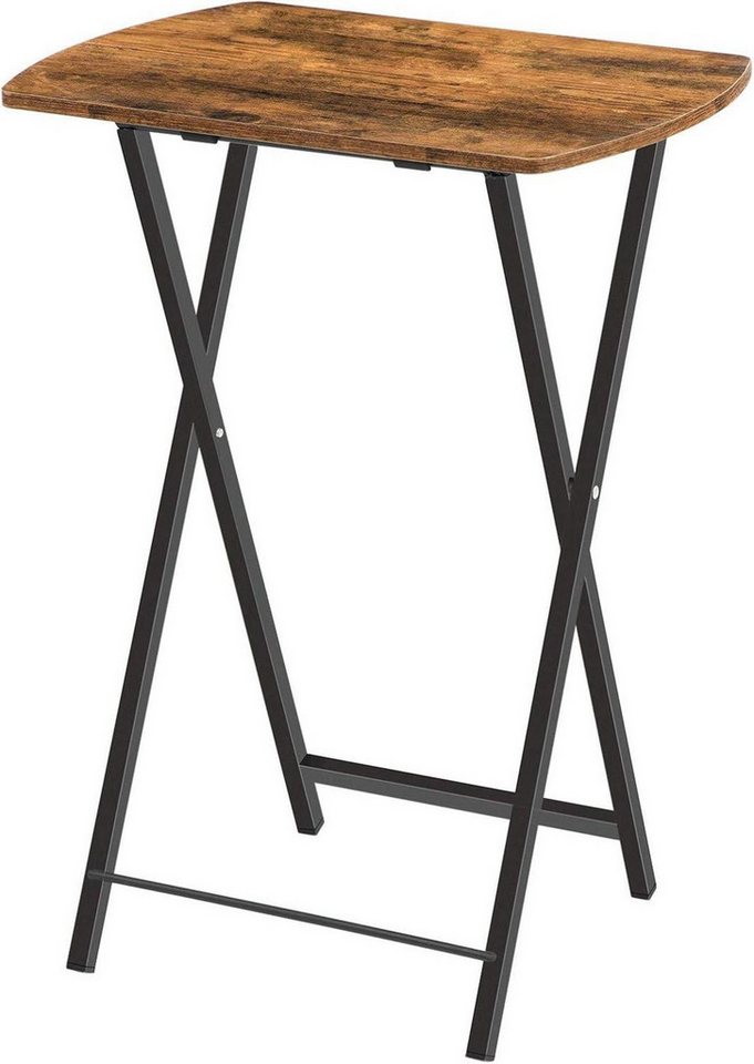 LuxusKollektion Büromöbel-Set Beistelltisch klappbar Tablett Tisch Industriestil dunkelbraun von LuxusKollektion