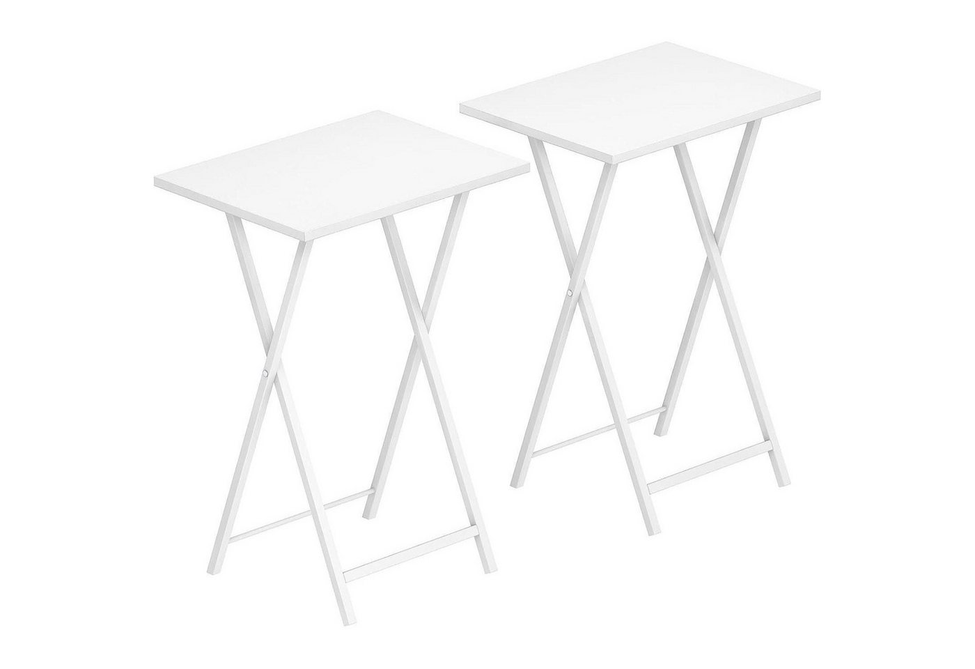 LuxusKollektion Büromöbel-Set Beistelltische klappbar Tabletttisch 2er Set Industriestil Weiß von LuxusKollektion