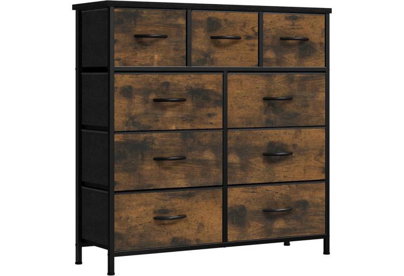 LuxusKollektion Büromöbel-Set Kommode mit 9 Stoffschubladen, Metallgestell, Stoffkommode für von LuxusKollektion