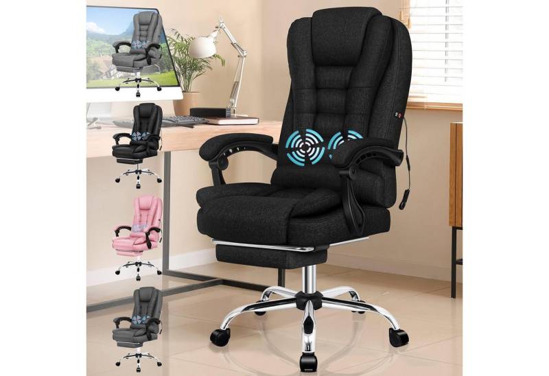 LuxusKollektion Bürostuhl Bürostuhl Gamingstuhl Exavior - Schwarz (Leinen) 2-Punkt-Massage von LuxusKollektion