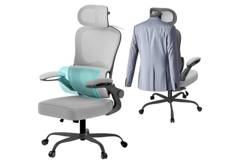 LuxusKollektion Bürostuhl Bürostuhl Lendenstütze Sitzkissen Kopfstütze Schwarz&grau Groß LuxusKollektion Bürostuhl Bürostuhl Lendenstütze Sitzkissen Kopfstütze Schwarz&grau Groß von LuxusKollektion