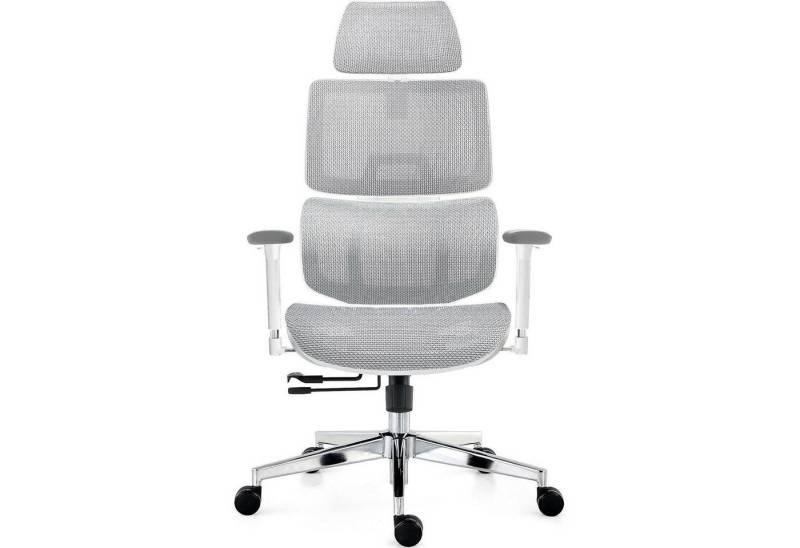 LuxusKollektion Bürostuhl Bürostuhl Netzrücken Lendenwirbelstütze 3D Armlehne 150kg Weiß von LuxusKollektion