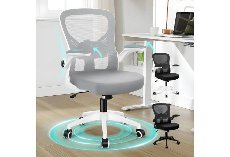 LuxusKollektion Bürostuhl Bürostuhl Netzstoff Lendenstütze Armlehnen Rollen 180kg Keldon - Grau LuxusKollektion Bürostuhl Bürostuhl Netzstoff Lendenstütze Armlehnen Rollen 180kg Keldon - Grau von LuxusKollektion