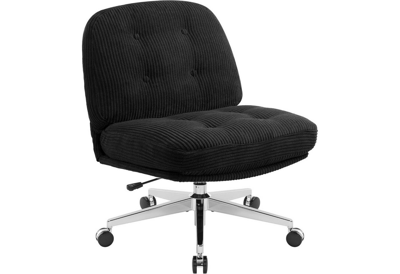 LuxusKollektion Bürostuhl Bürostuhl ohne Armlehne Drehstuhl Sessel Kissen Schwarz mit Rollen LuxusKollektion Bürostuhl Bürostuhl ohne Armlehne Drehstuhl Sessel Kissen Schwarz mit Rollen von LuxusKollektion