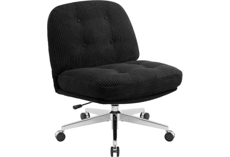 LuxusKollektion Bürostuhl Bürostuhl ohne Armlehne Drehstuhl Sessel Kissen Schwarz mit Rollen LuxusKollektion Bürostuhl Bürostuhl ohne Armlehne Drehstuhl Sessel Kissen Schwarz mit Rollen von LuxusKollektion