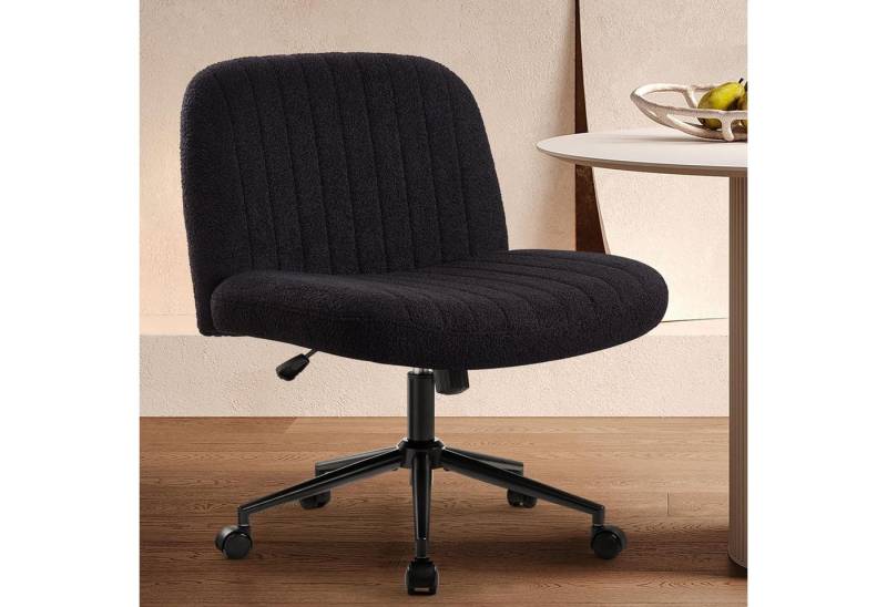 LuxusKollektion Bürostuhl Bürostuhl ohne Armlehnen höhenverstellbar Teddy Schwarz mit Rollen LuxusKollektion Bürostuhl Bürostuhl ohne Armlehnen höhenverstellbar Teddy Schwarz mit Rollen von LuxusKollektion