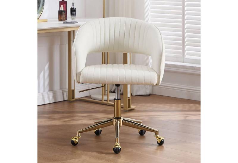 LuxusKollektion Bürostuhl Bürostuhl verstellbar Kunstleder offene Rückenlehne Beige Pu LuxusKollektion Bürostuhl Bürostuhl verstellbar Kunstleder offene Rückenlehne Beige Pu von LuxusKollektion