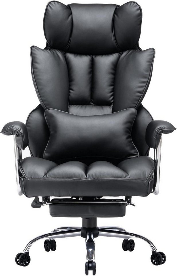 LuxusKollektion Bürostuhl Efomao bürostuhl ergonomisch, PU Leder Chefsessel 200 kg mit Fußstütze von LuxusKollektion