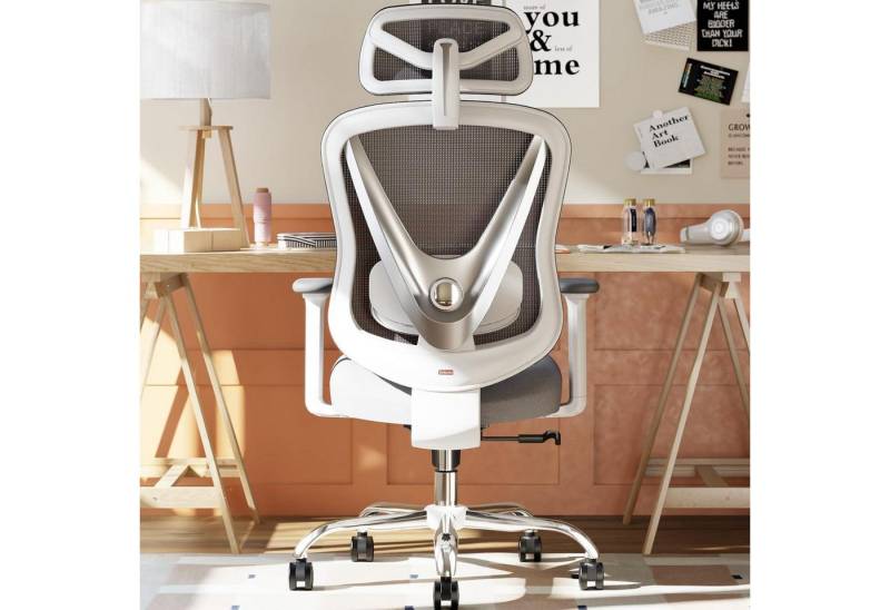 LuxusKollektion Bürostuhl Ergonomischer Bürostuhl Weiß 3D Lendenstütze 3D Armlehnen von LuxusKollektion
