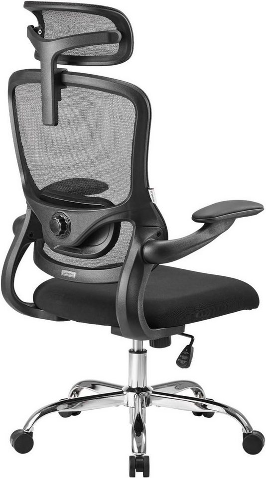 LuxusKollektion Bürostuhl Ergonomischer Bürostuhl mit verstellbarer Kopfstütze, Armlehnen und von LuxusKollektion