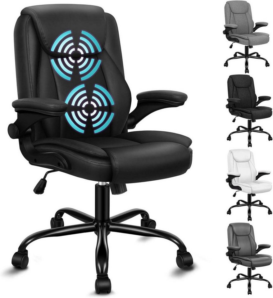 LuxusKollektion Bürostuhl Ergonomischer Massage Bürostuhl mit Armlehne PU Leder Schwarz 150kg LuxusKollektion Bürostuhl Ergonomischer Massage Bürostuhl mit Armlehne PU Leder Schwarz 150kg von LuxusKollektion