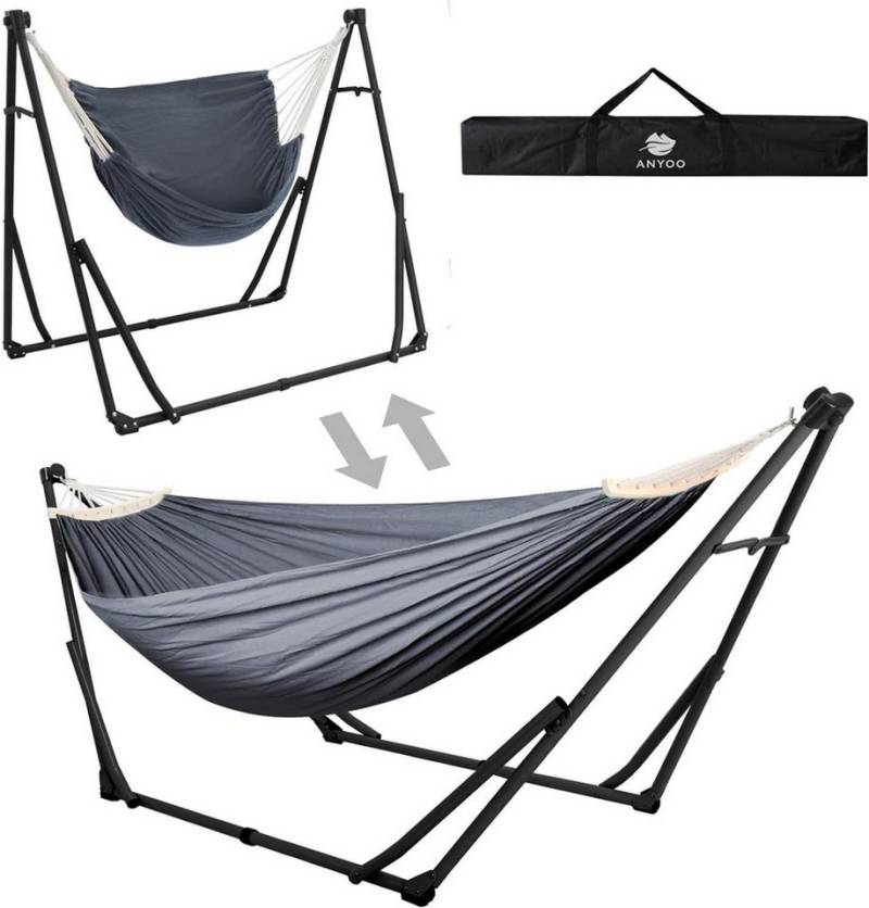 LuxusKollektion Campingstuhl Anyoo Hängematte und Hängesessel Set für Outdoor Indoor Relaxen von LuxusKollektion