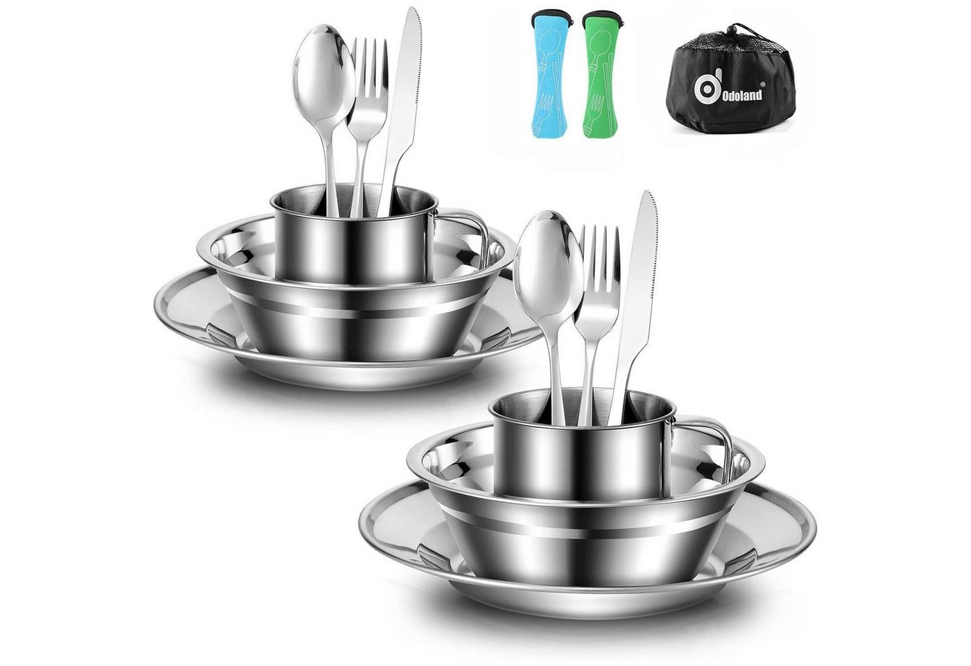 LuxusKollektion Campingstuhl Campingbesteck Edelstahl Klappbesteck Set Teller Tasse 2 Personen LuxusKollektion Campingstuhl Campingbesteck Edelstahl Klappbesteck Set Teller Tasse 2 Personen von LuxusKollektion