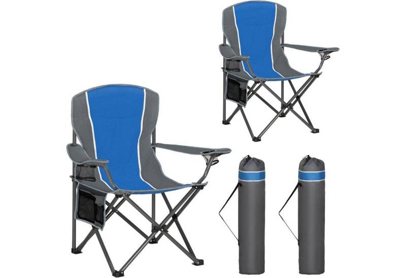 LuxusKollektion Campingstuhl Campingstuhl Faltbar Klappstuhl 160kg Getränkehalter Blau-grau LuxusKollektion Campingstuhl Campingstuhl Faltbar Klappstuhl 160kg Getränkehalter Blau-grau von LuxusKollektion