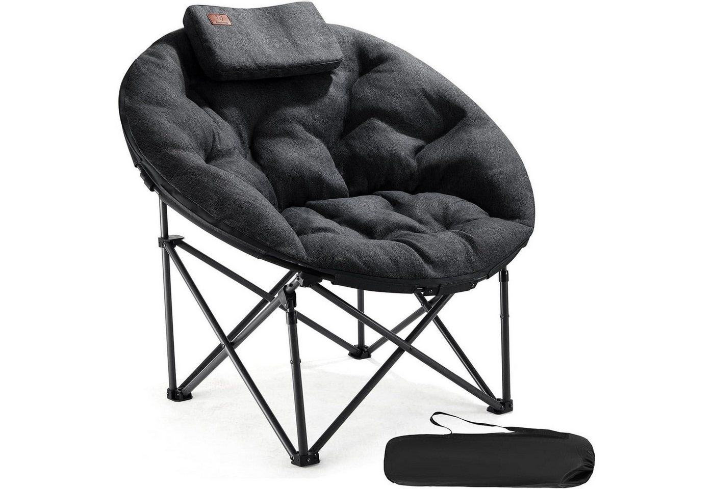 LuxusKollektion Campingstuhl Campingstuhl Faltbar Moonchair XXL 150kg Gepolstert Schwarz LuxusKollektion Campingstuhl Campingstuhl Faltbar Moonchair XXL 150kg Gepolstert Schwarz von LuxusKollektion