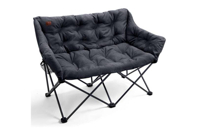LuxusKollektion Campingstuhl Campingstuhl Klappbar 2 Sitzer 320kg Gepolstert Outdoor Schwarz Modern von LuxusKollektion