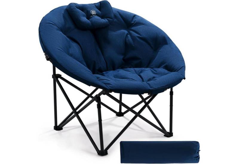 LuxusKollektion Campingstuhl Campingstuhl faltbar Moonchair übergroß 150kg Blau von LuxusKollektion