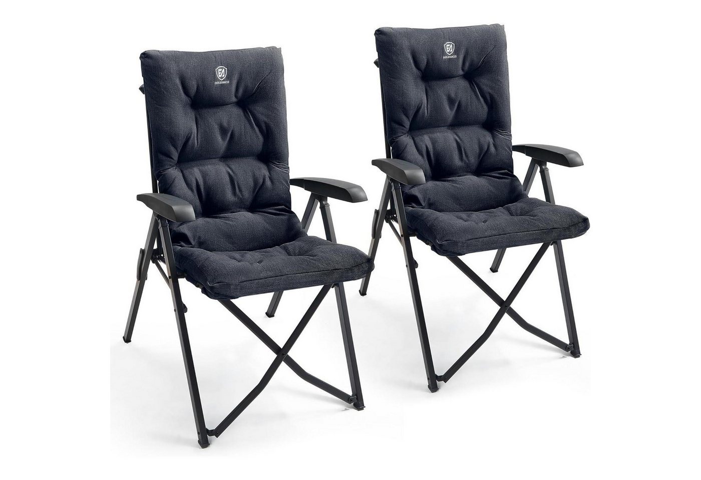 LuxusKollektion Campingstuhl Campingstuhl faltbar rückenverstellbar 150kg gepolstert 2pcs Schwarz LuxusKollektion Campingstuhl Campingstuhl faltbar rückenverstellbar 150kg gepolstert 2pcs Schwarz von LuxusKollektion