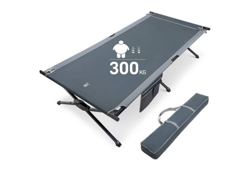 LuxusKollektion Campingstuhl Feldbett Klappbett 214x106cm 300kg XXL Campingbett Grau von LuxusKollektion