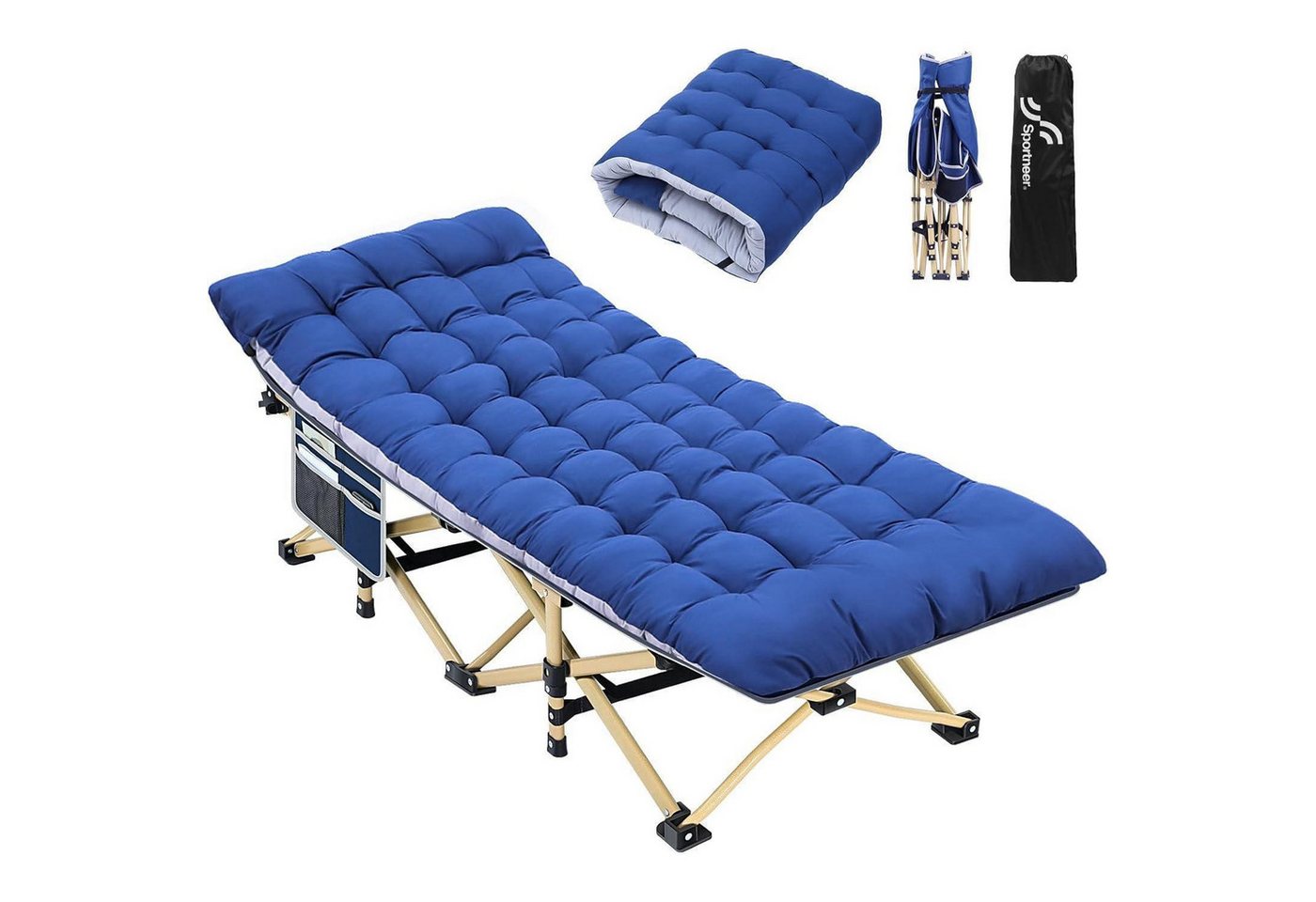 LuxusKollektion Campingstuhl Feldbett Klappbett Matratze 71cm 204kg Aufbewahrungstasche Blau + Blau LuxusKollektion Campingstuhl Feldbett Klappbett Matratze 71cm 204kg Aufbewahrungstasche Blau + Blau von LuxusKollektion