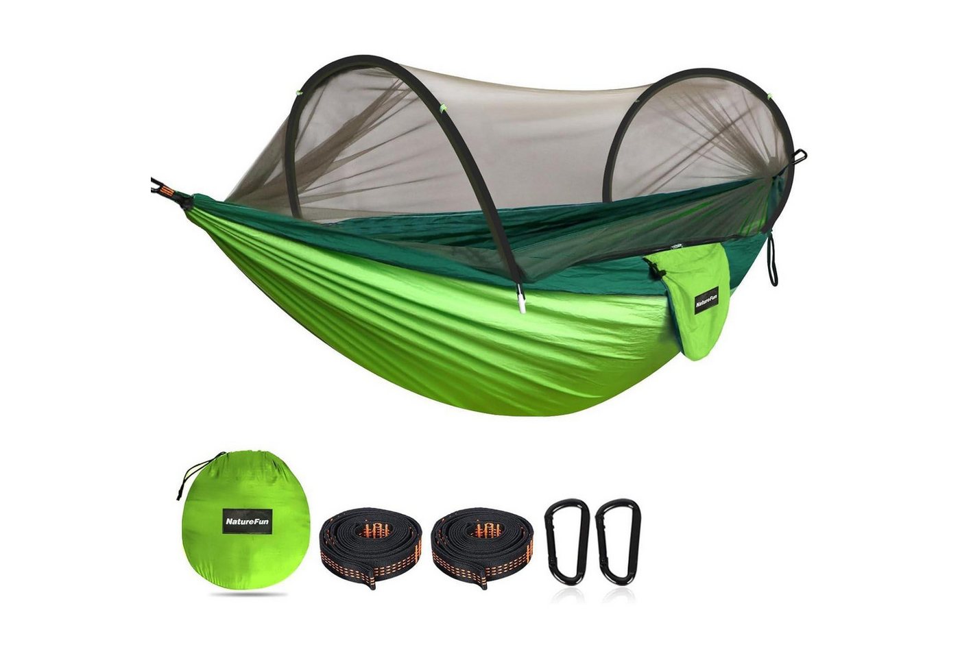 LuxusKollektion Campingstuhl Hängematte Reisecamping Moskitonetz 300kg Nylon Hellgrün Dunkelgrün von LuxusKollektion