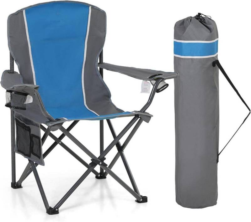 LuxusKollektion Campingstuhl Klappbarer Campingstuhl 160kg belastbar Getränkehalter XXL Sitzfläche von LuxusKollektion