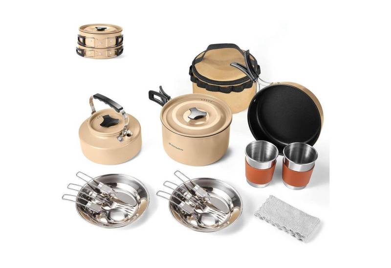 LuxusKollektion Campingstuhl Kochgeschirr Camping Topf Khaki Antihaft-Kochgeschirr-Set Kein Kocher LuxusKollektion Campingstuhl Kochgeschirr Camping Topf Khaki Antihaft-Kochgeschirr-Set Kein Kocher von LuxusKollektion
