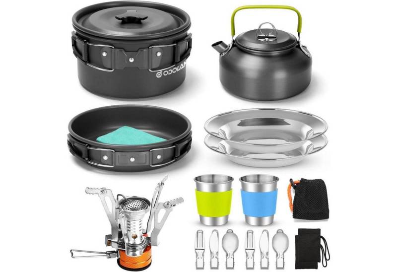 LuxusKollektion Campingstuhl Kochgeschirr Topf Pfanne Camping Geschirr Set 18 pcs + Kocher LuxusKollektion Campingstuhl Kochgeschirr Topf Pfanne Camping Geschirr Set 18 pcs + Kocher von LuxusKollektion