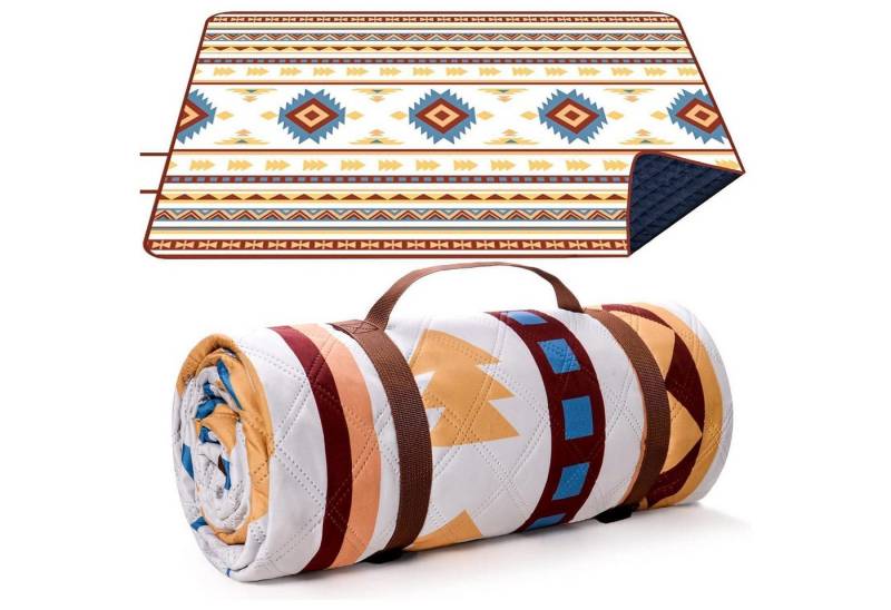 LuxusKollektion Campingstuhl Picknickdecke wasserdicht faltbar Beige 200 x 300 cm (Rechteckig) von LuxusKollektion