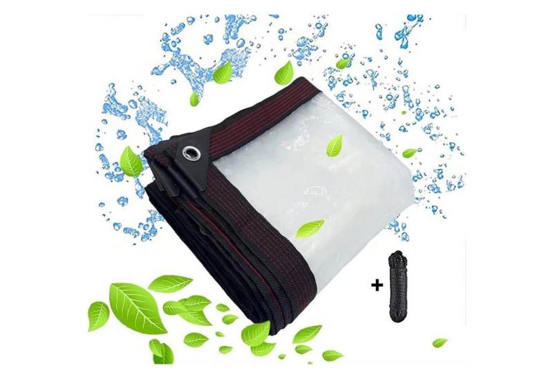 LuxusKollektion Campingstuhl Plane transparent Ösen wasserdicht Pavillon Pe-transparente Plane 3x5m von LuxusKollektion