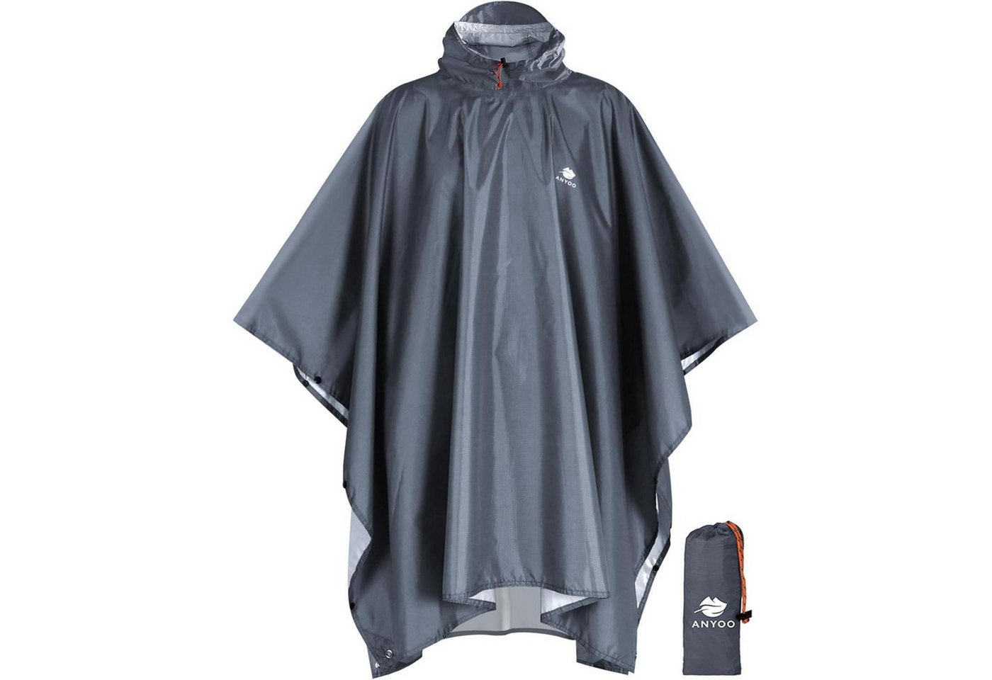 LuxusKollektion Campingstuhl Regenjacke wasserdicht Ripstop faltbar Kapuze Einheitsgröße Grau LuxusKollektion Campingstuhl Regenjacke wasserdicht Ripstop faltbar Kapuze Einheitsgröße Grau von LuxusKollektion