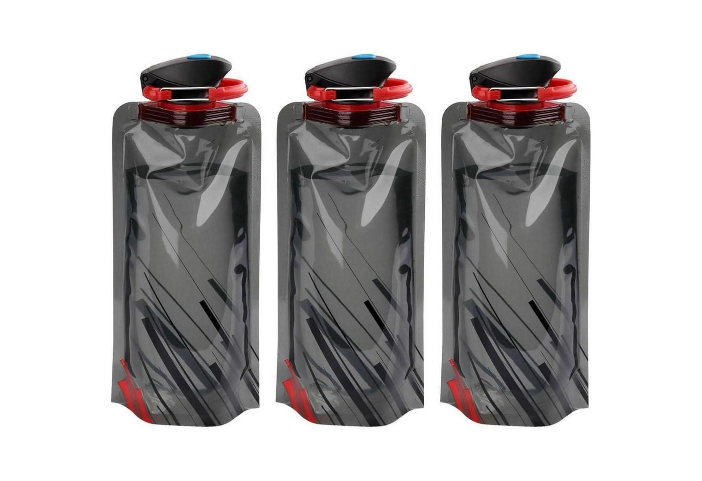 LuxusKollektion Campingstuhl Trinkflasche faltbar wiederverwendbar 3 Stück (Schwarz) 3 Stück von LuxusKollektion