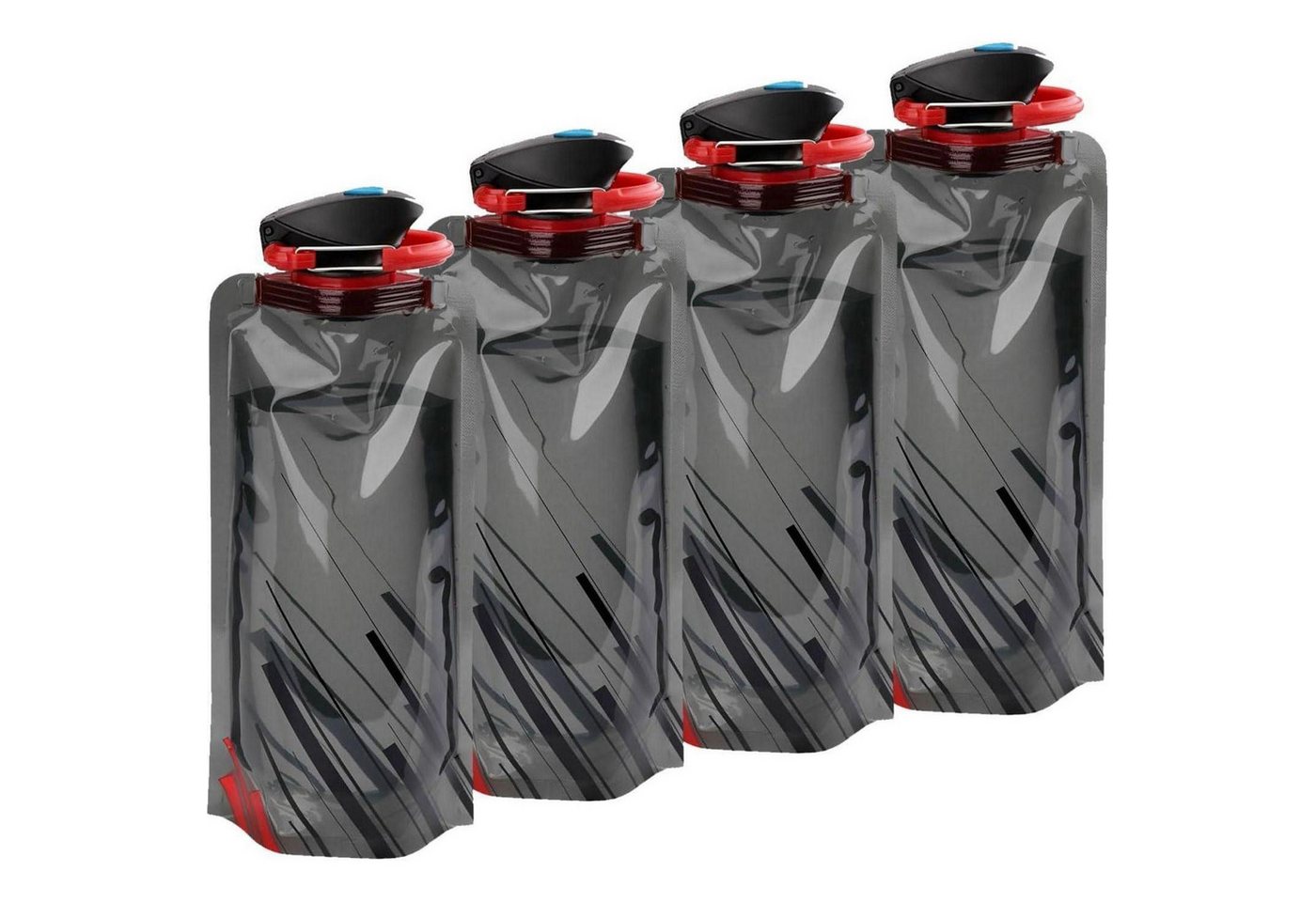 LuxusKollektion Campingstuhl Trinkflasche faltbar wiederverwendbar 4 Stück (Schwarz) 4 Stück von LuxusKollektion