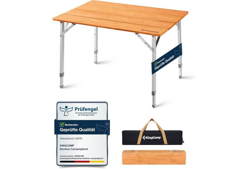 LuxusKollektion Campingtisch Campingtisch Bambus Klapptisch höhenverstellbar 80 kg 3 Höhen 65x50cm LuxusKollektion Campingtisch Campingtisch Bambus Klapptisch höhenverstellbar 80 kg 3 Höhen 65x50cm von LuxusKollektion
