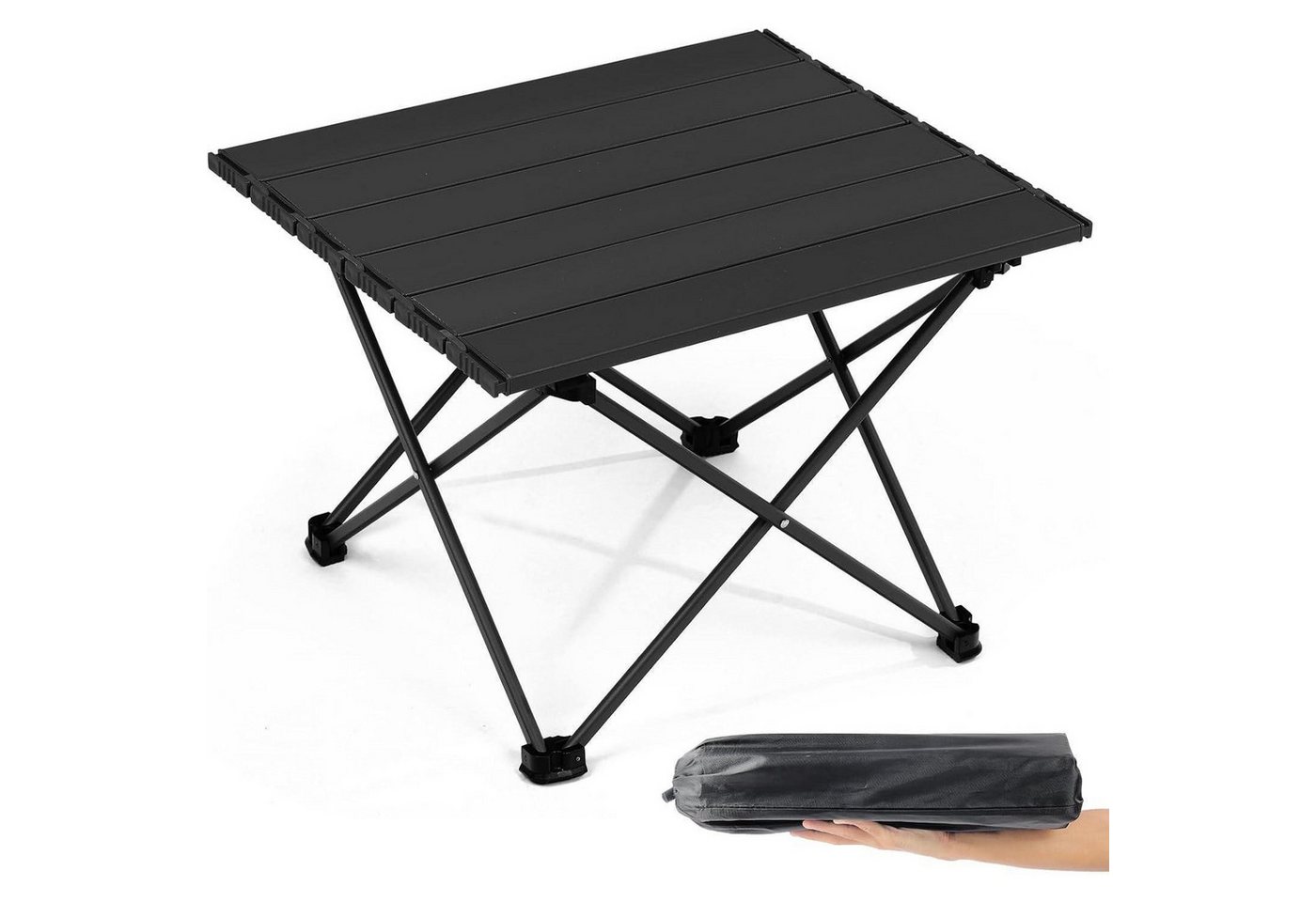 LuxusKollektion Campingtisch Campingtisch Klapptisch Aluminium Tasche Picknick Angeln Schwarz von LuxusKollektion