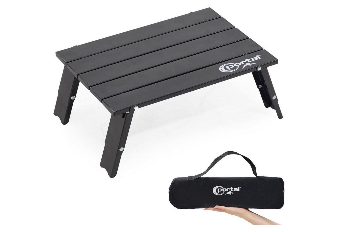 LuxusKollektion Campingtisch Campingtisch Klapptisch Faltbar Mini Ultraleicht 40x29x16cm Schwarz von LuxusKollektion