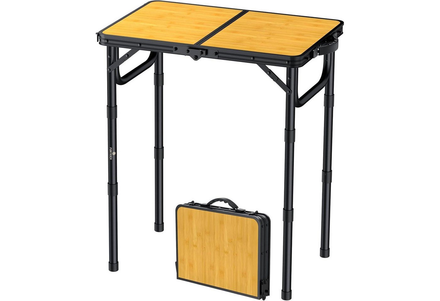 LuxusKollektion Campingtisch Campingtisch Klapptisch Grilltisch 3 58x40cm(3 Höhen) Schwarzgelb von LuxusKollektion