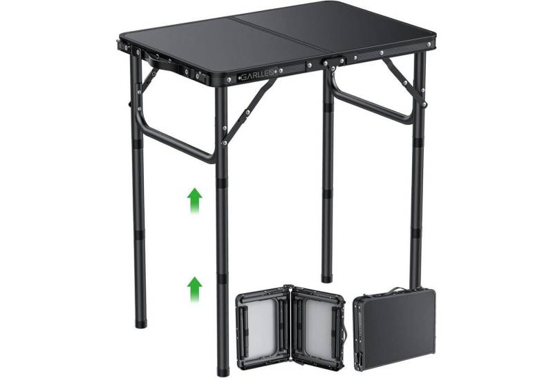 LuxusKollektion Campingtisch Campingtisch klappbar 58x40cm 3 Schwarz 58x40cm(3 verstellbare Höhe) von LuxusKollektion