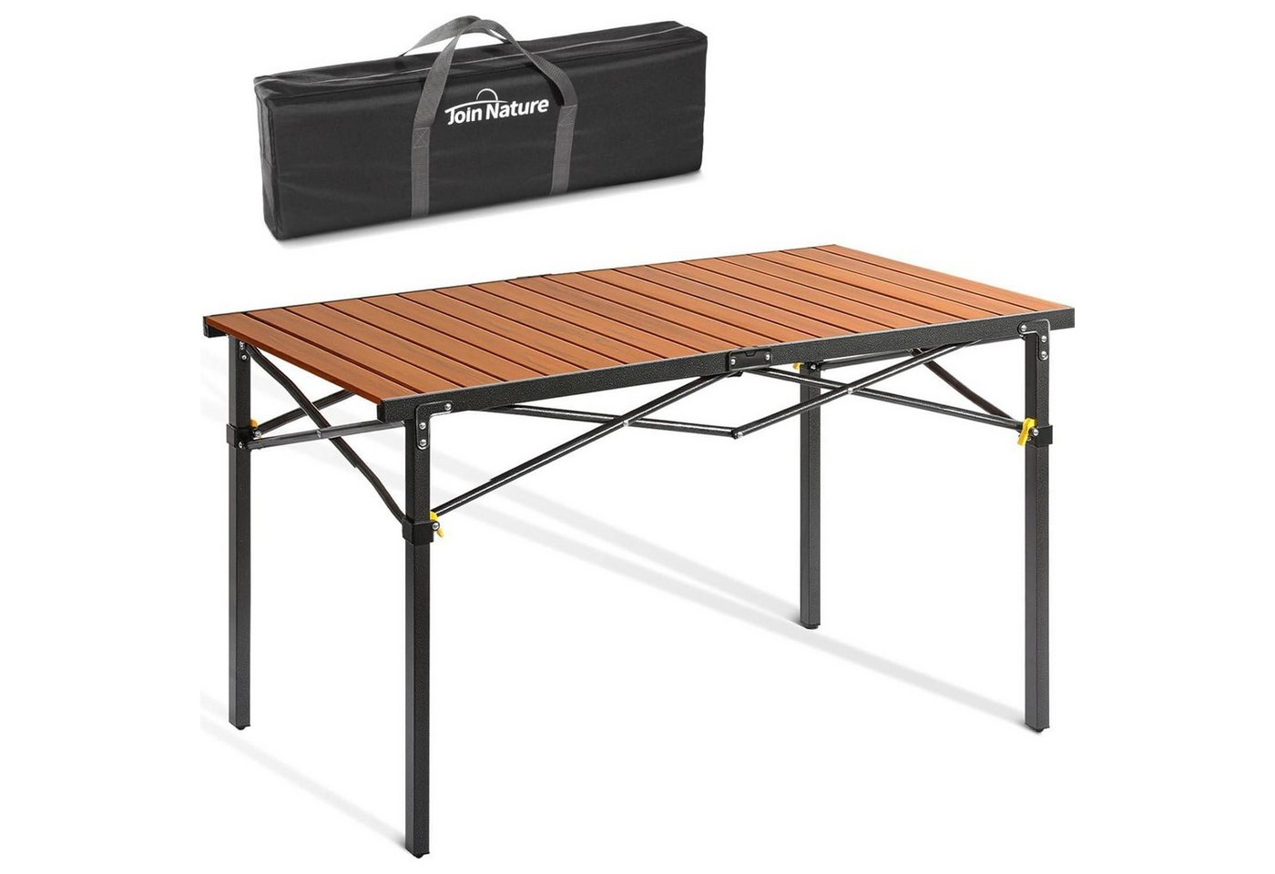 LuxusKollektion Campingtisch Campingtisch klappbar Alu 100kg Tragetasche 6 Personen Holzoptik von LuxusKollektion