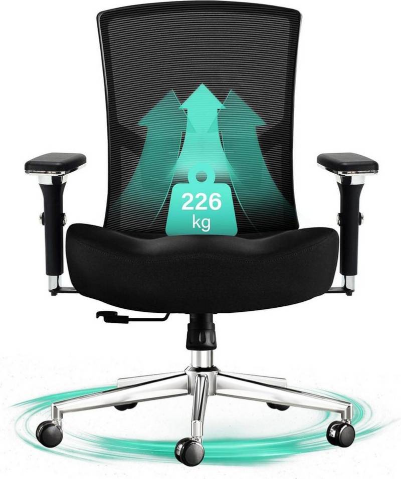 LuxusKollektion Chefsessel Blue Whale Bürostuhl 200KG, Ergonomischer hoher Computerstuhl von LuxusKollektion