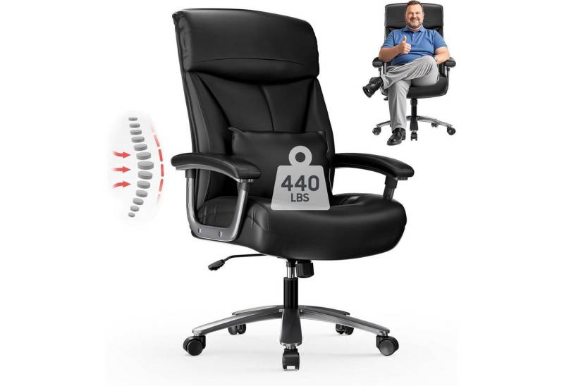 LuxusKollektion Chefsessel Bürostuhl Schreibtischstuhl 200kg XXL Schwarz Kratzfeste Leder LuxusKollektion Chefsessel Bürostuhl Schreibtischstuhl 200kg XXL Schwarz Kratzfeste Leder von LuxusKollektion