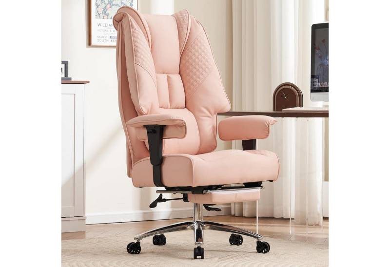 LuxusKollektion Chefsessel Bürostuhl ergonomisch Chefsessel Armlehnen PU Leder 200 kg Hellrosa-1 LuxusKollektion Chefsessel Bürostuhl ergonomisch Chefsessel Armlehnen PU Leder 200 kg Hellrosa-1 von LuxusKollektion