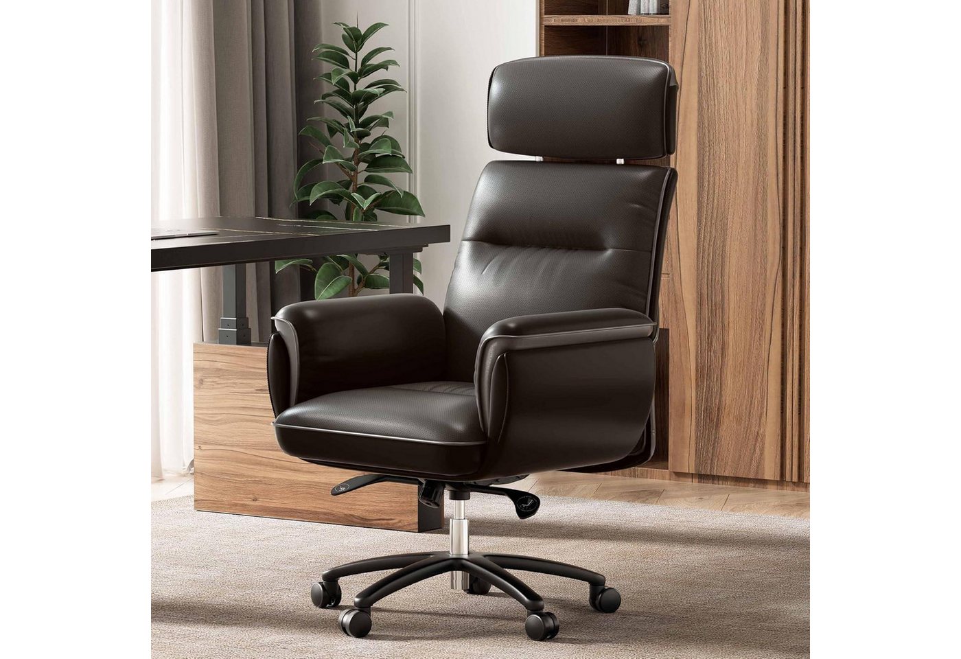 LuxusKollektion Chefsessel Ergonomischer Bürostuhl Verstellbare Neigung Kopfstütze Schwarz LuxusKollektion Chefsessel Ergonomischer Bürostuhl Verstellbare Neigung Kopfstütze Schwarz von LuxusKollektion